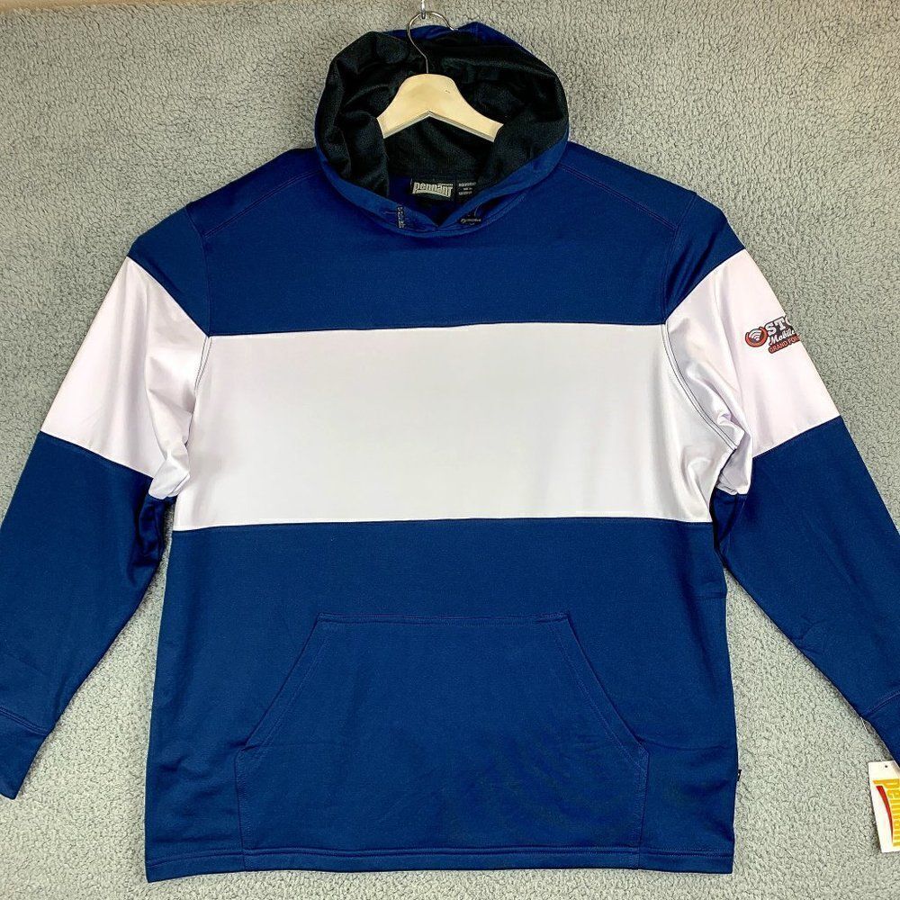 Pennant Hoodie Sweatshirt Mens Extra‎ Large Blue White Grand Forks Devils Lake